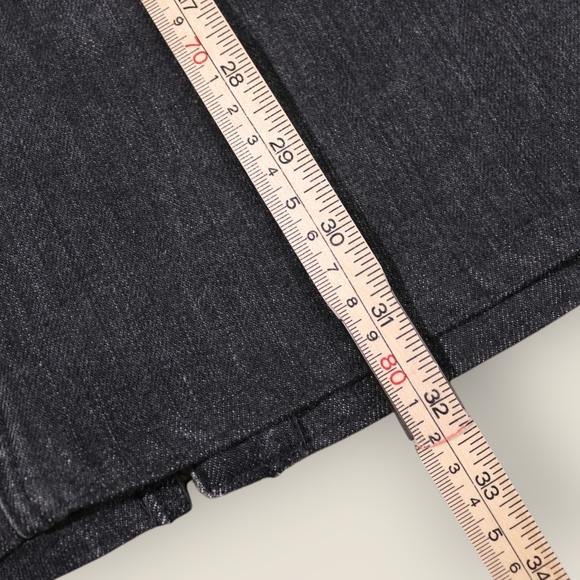 Banana Republic Denim Midi Skirt Women's Size 2 in Rinse Black Wash Distressed - Picture 6 of 10